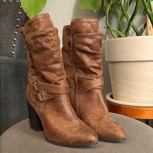 Carlos by Carlos Santana Paisley Mid-Calf Womens 9 Brown Heel Boots Boho